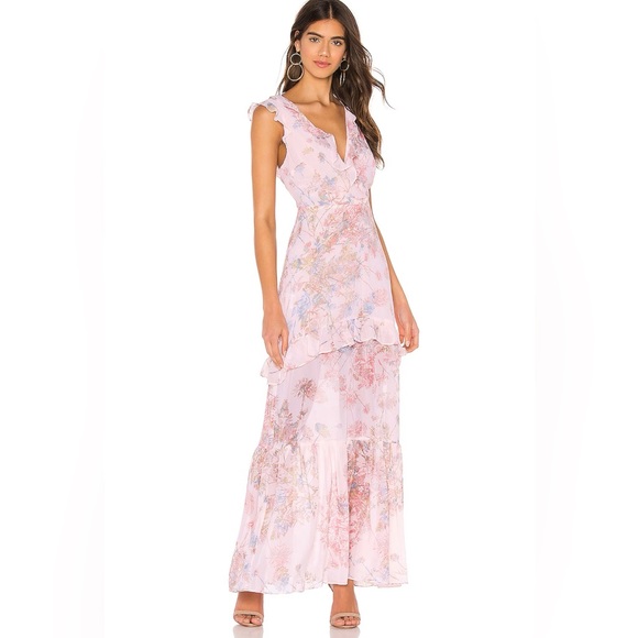 BCBGeneration Ruffle Maxi Dress in Light Pink - Picture 1 of 4
